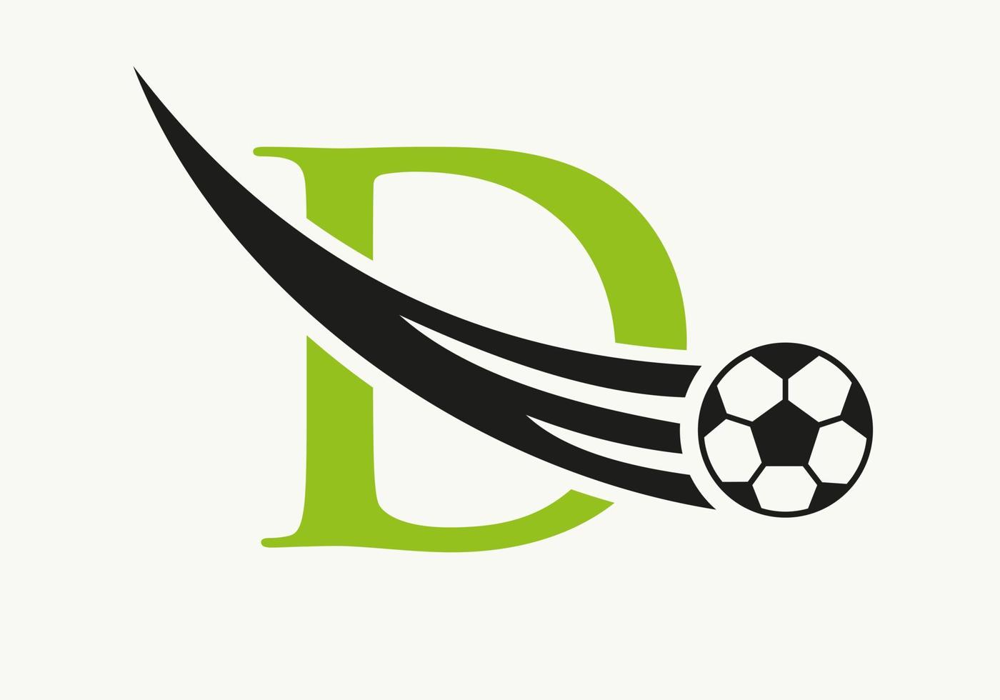 logotipo de futebol de futebol letra d. conceito de símbolo do clube de futebol do ícone do time de futebol vetor