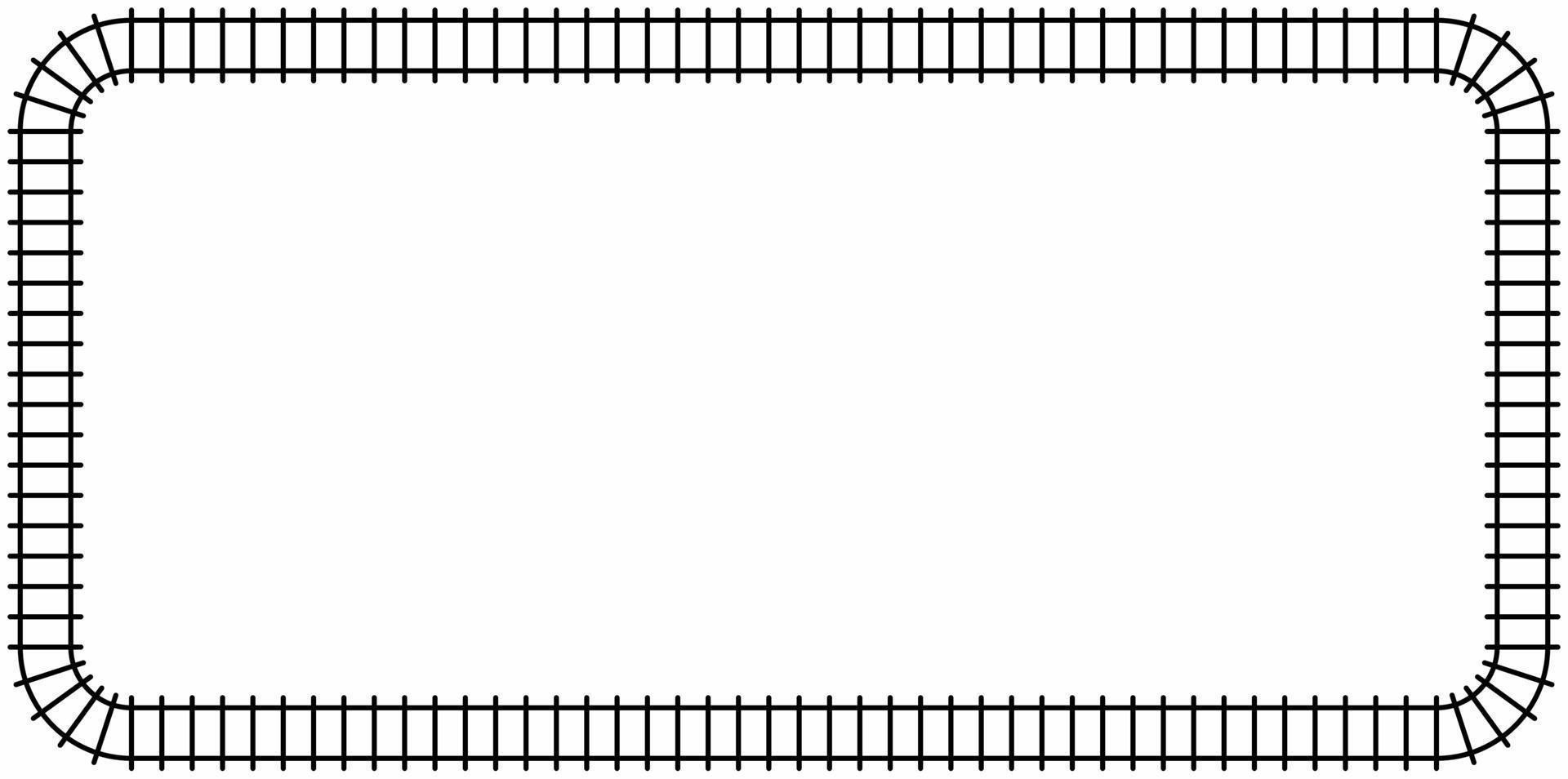 quadro de ferrovia retangular com espaço de cópia para o seu texto ou design vetor