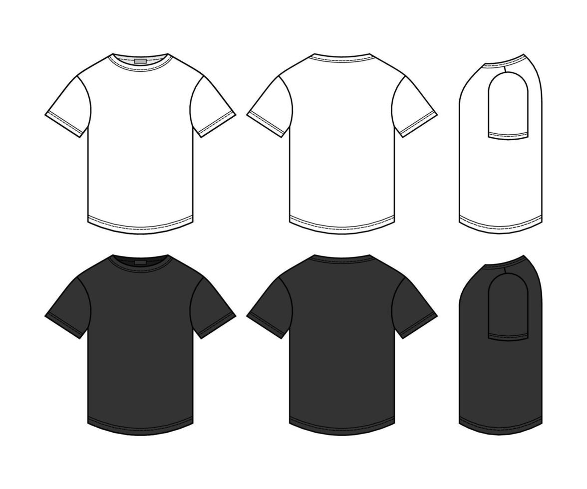 modelo de vetor de camisa de manga curta de arte de linha