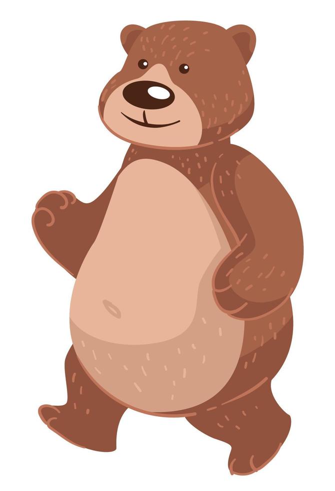 personagem animal selvagem de urso amigável, vetor de personagem ursus