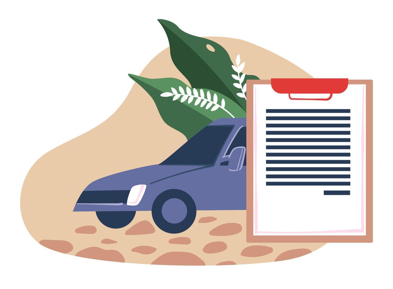 seguro de carro, automóvel e contrato de documento da empresa vetor