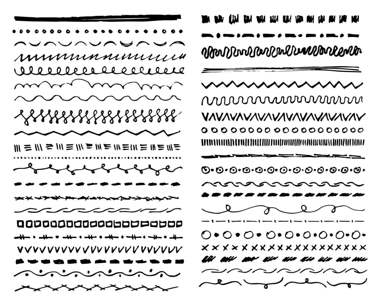 rabiscos e rabiscos, linhas decorativas abstratas desenhadas à mão vetor