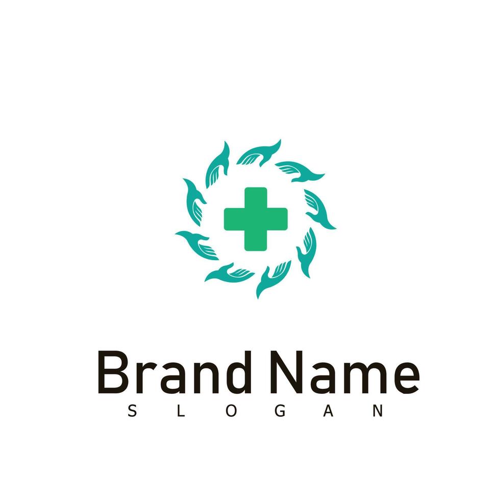 saúde logotipo hospital design símbolo médico vetor