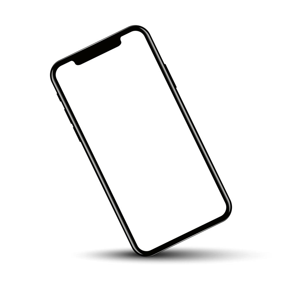 posição girada do smartphone com tela em branco vetor