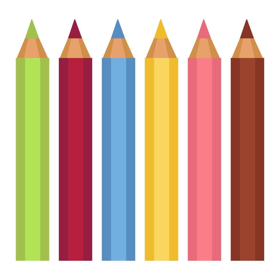 lápis coloridos para desenho, material escolar ou de escritório vetor