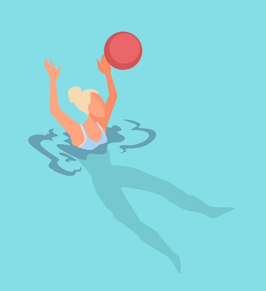 atividades e jogos de pólo aquático à beira-mar ou na piscina vetor