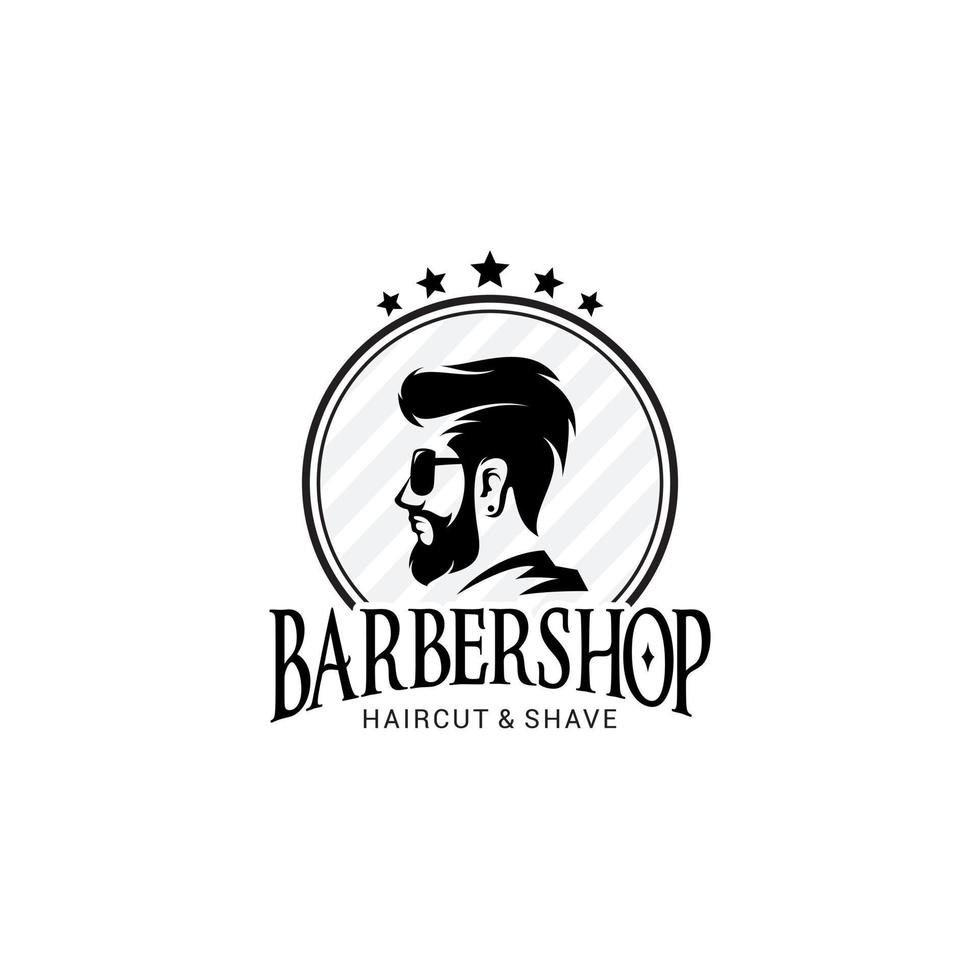 modelo de vetor de logotipo de barbearia v14