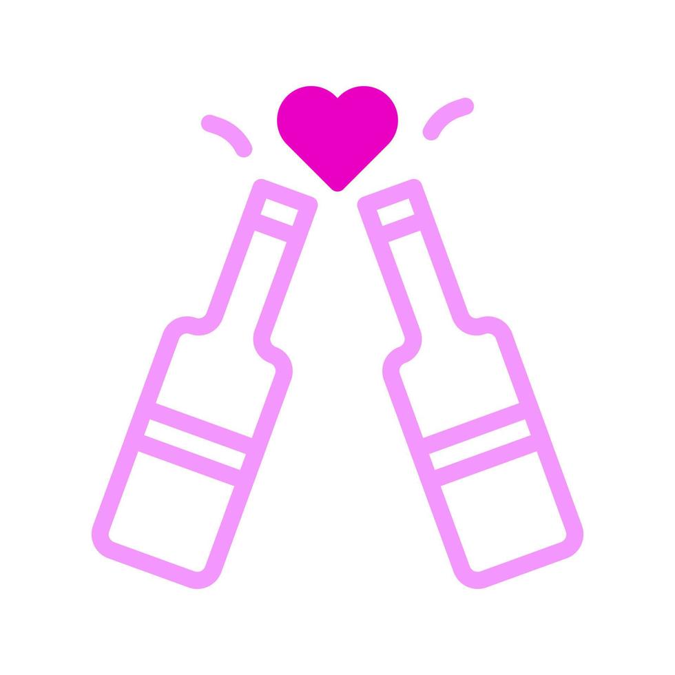ícone do vinho Duotone rosa estilo ilustração dos namorados elemento vetorial e símbolo perfeito. vetor