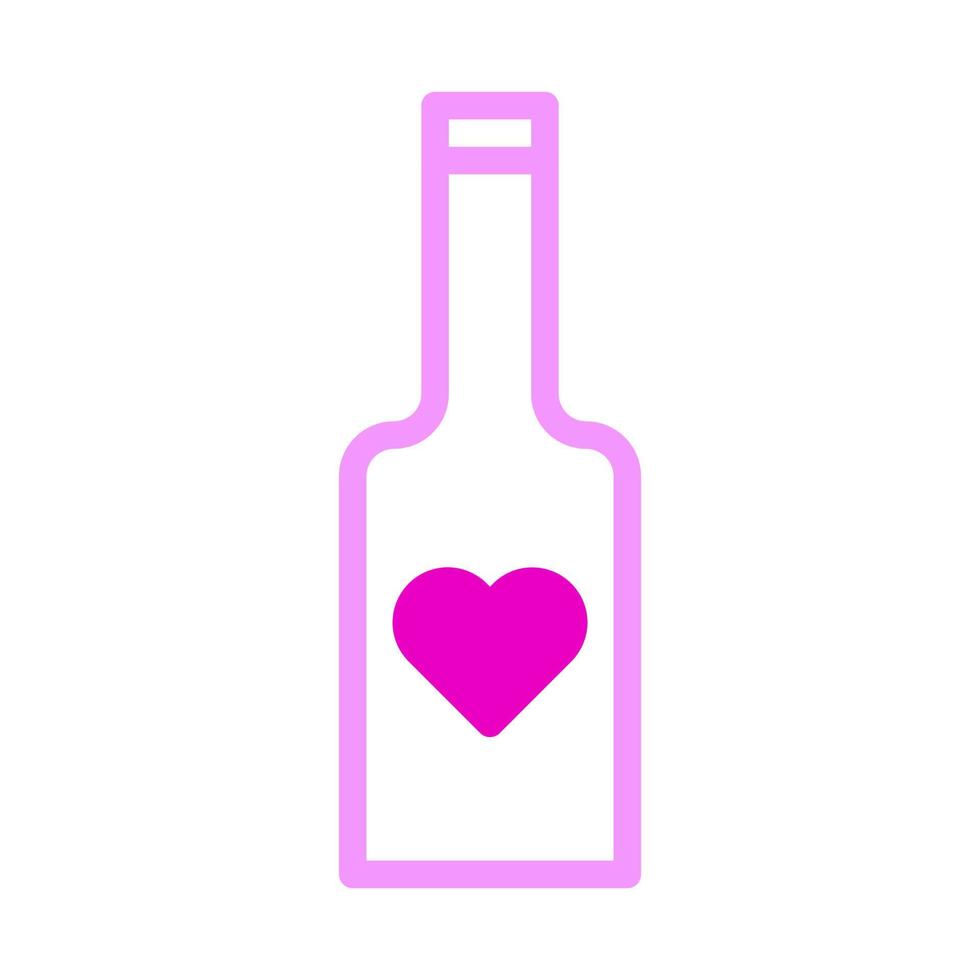 ícone do vinho Duotone rosa estilo elemento do vetor ilustração dos namorados e símbolo perfeito.