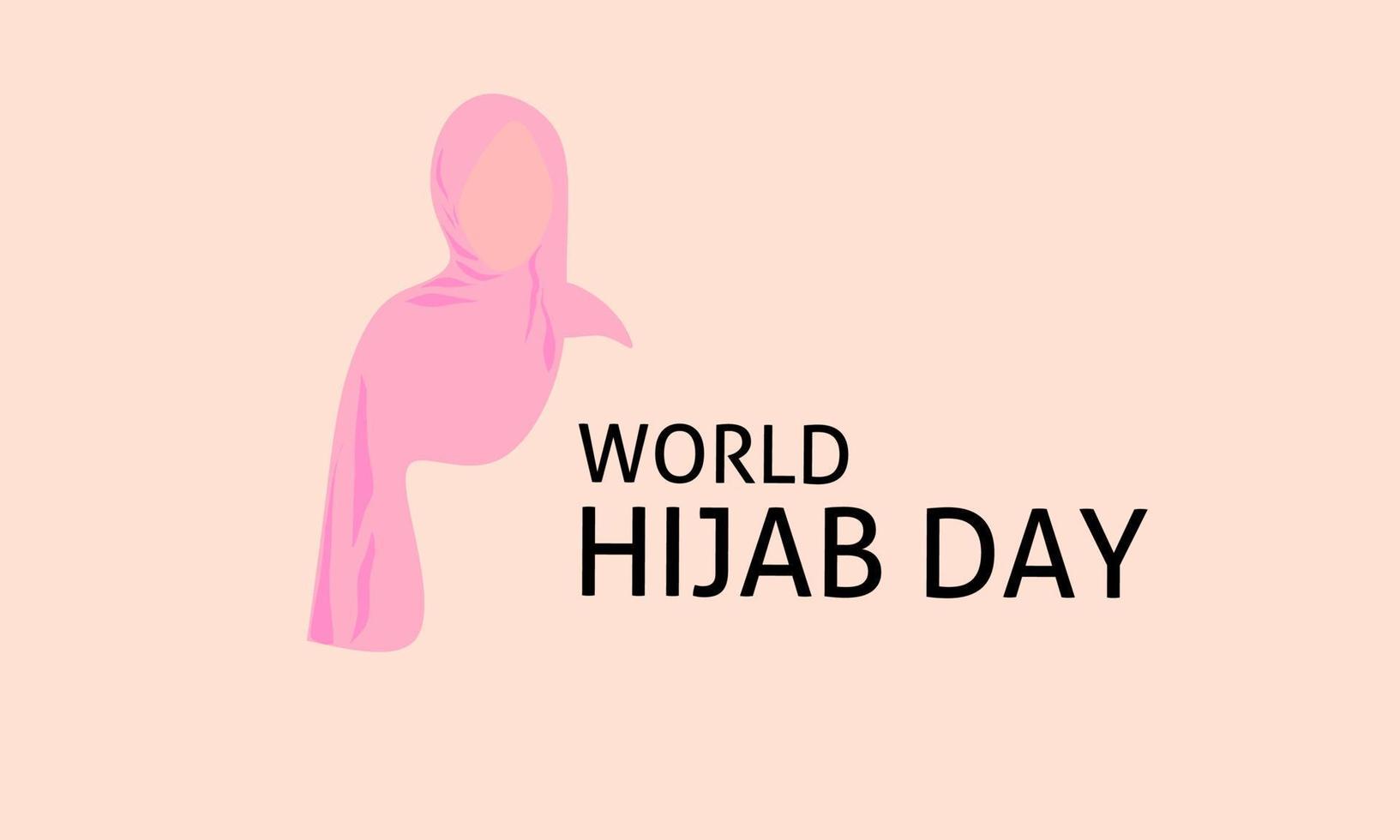 gráfico vetorial do dia mundial do hijab para a celebração do dia mundial do hijab. projeto plano. design de folheto. 01 de fevereiro. vetor