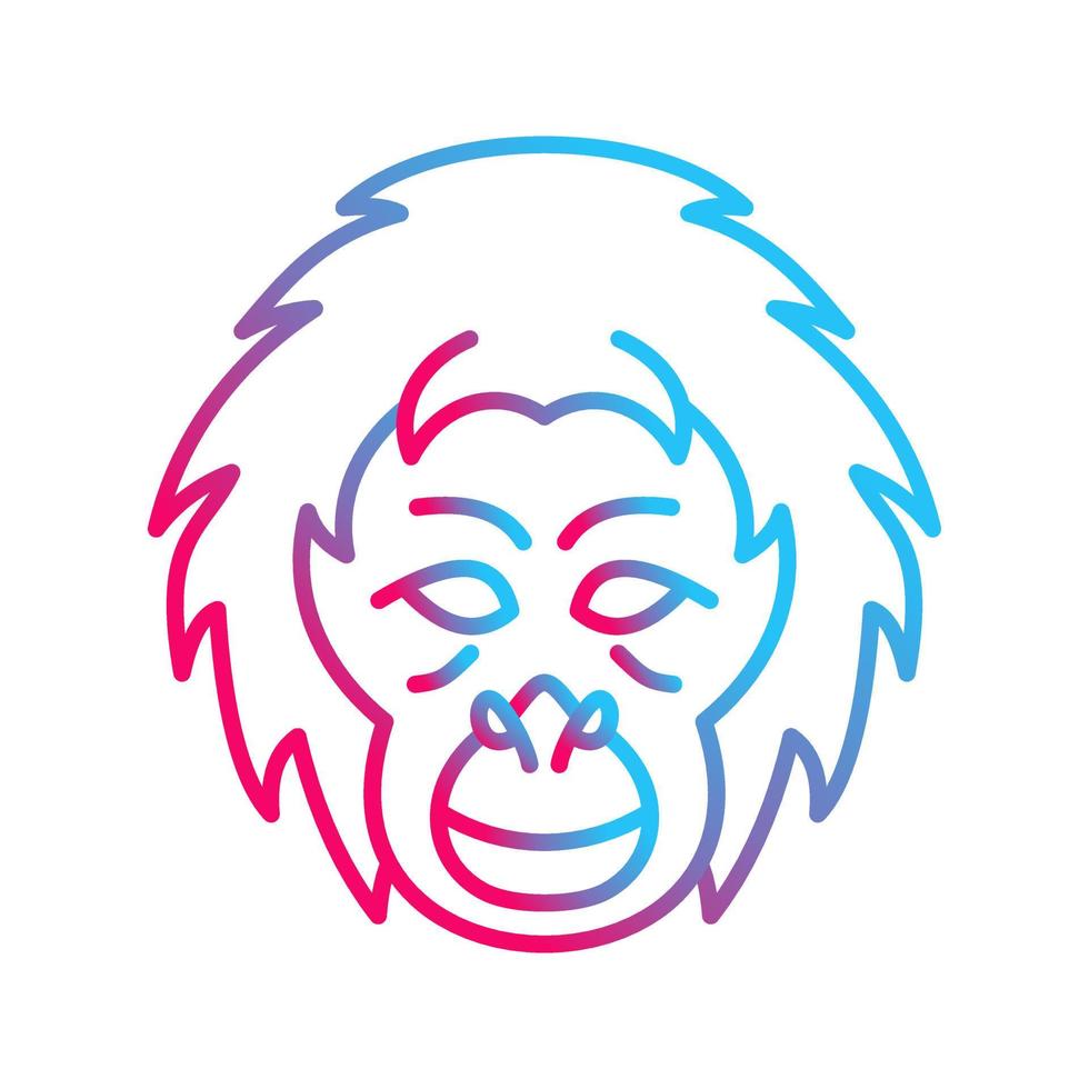 ícone de vetor de orangotango