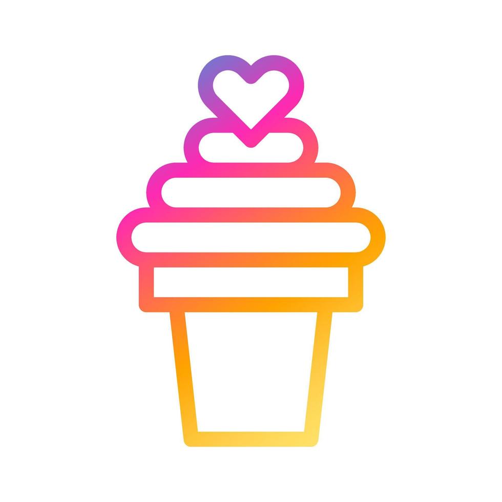 ícone de sorvete gradiente estilo elemento vetorial de ilustração dos namorados e símbolo perfeito. vetor