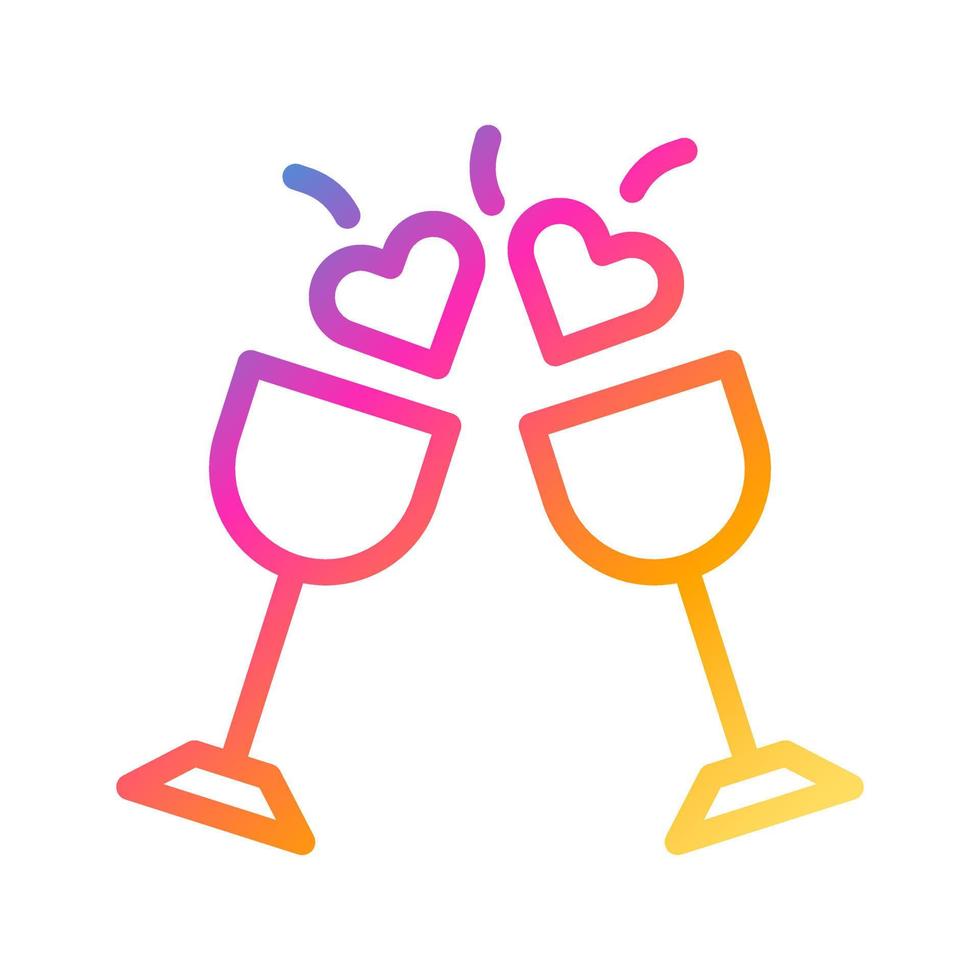 ícone de vinho gradiente estilo elemento vetorial ilustração dos namorados e símbolo perfeito. vetor