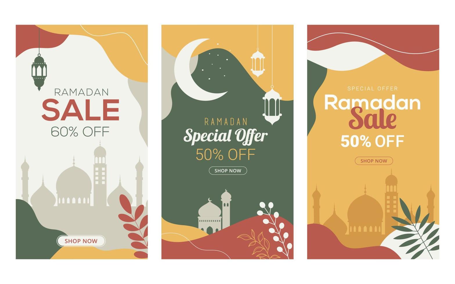 venda de banner de design de modelo de história do ramadã para promoção de negócios vetor
