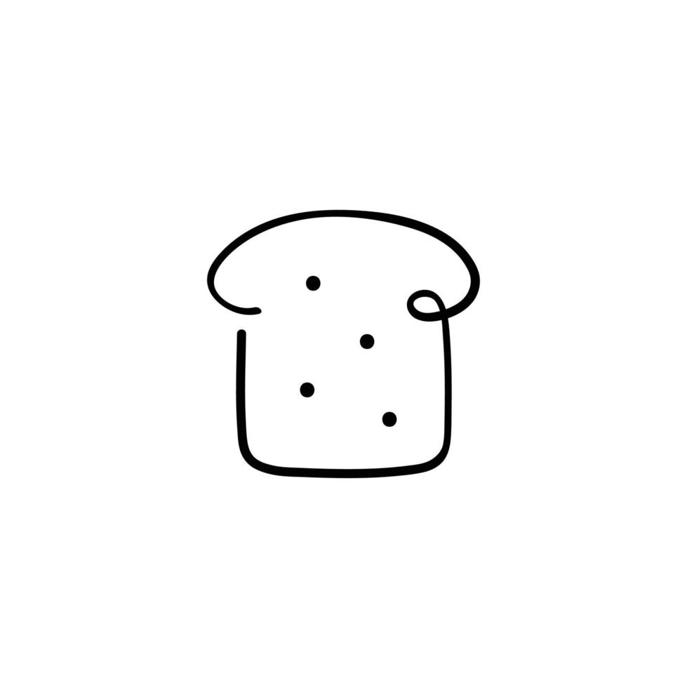 design de ícone de estilo de linha de pão vetor