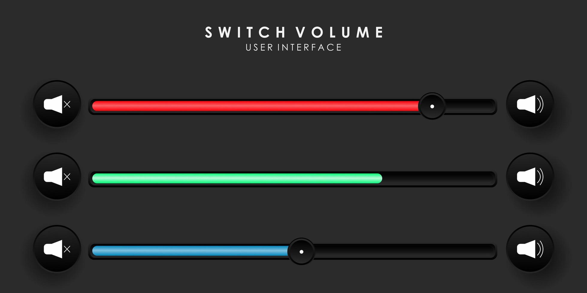 som criativo ou interface de usuário da barra deslizante de volume vetor