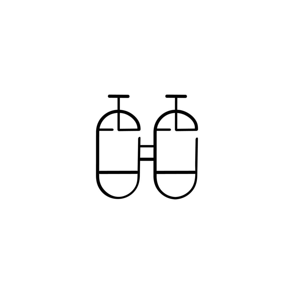 design de ícone de estilo de linha de tanque de oxigênio vetor