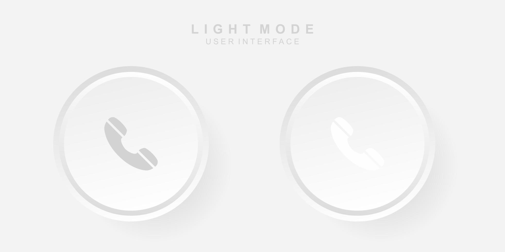 interface de usuário de chamada simples e criativa em design de neumorfismo. simples, moderno e minimalista. vetor