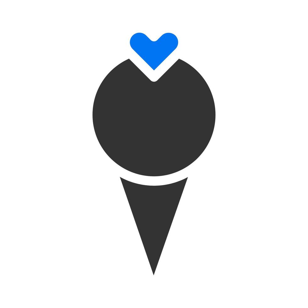 ícone de sorvete sólido azul cinza estilo elemento do vetor ilustração dos namorados e símbolo perfeito.