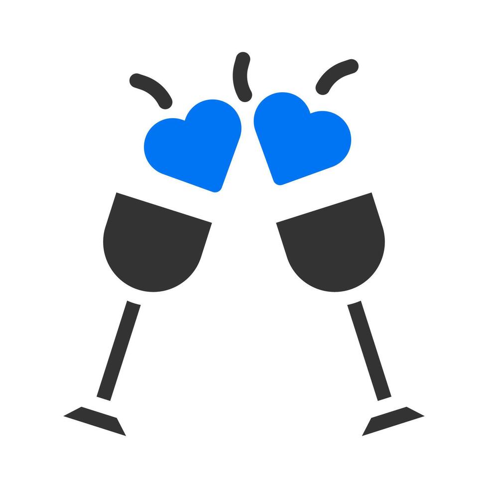 ícone do vinho sólido azul cinza estilo elemento do vetor ilustração dos namorados e símbolo perfeito.