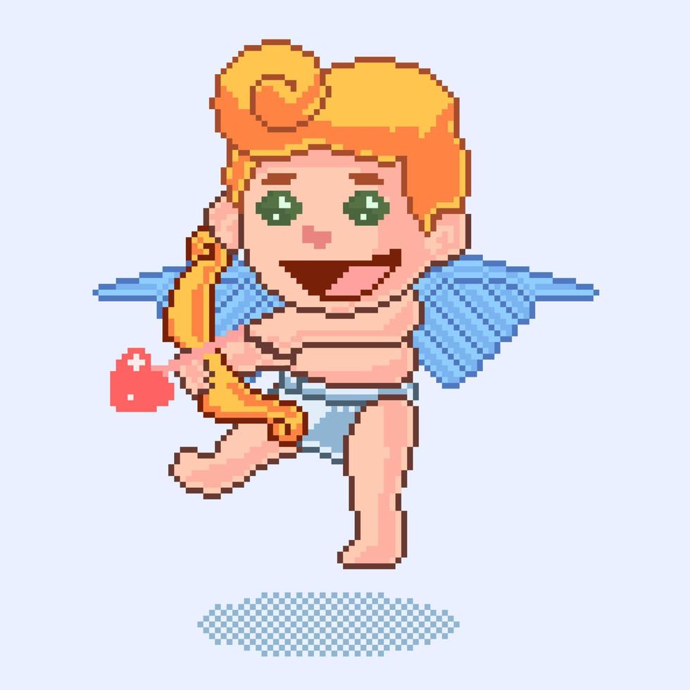 bebê anjo amor estilo pixel art vetor