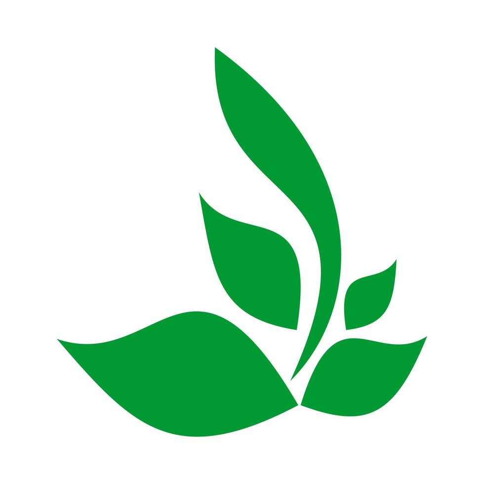 modelo de logotipo de folha de natureza verde. vetor