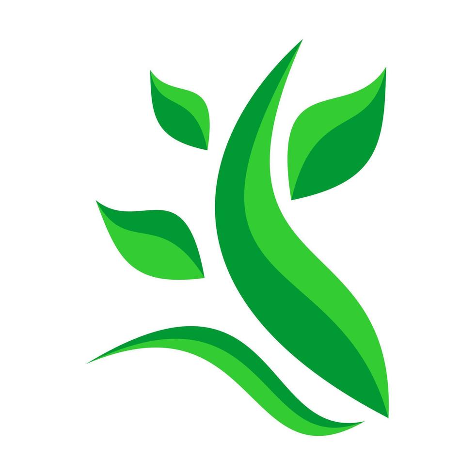 modelo de logotipo de folha de natureza verde. vetor