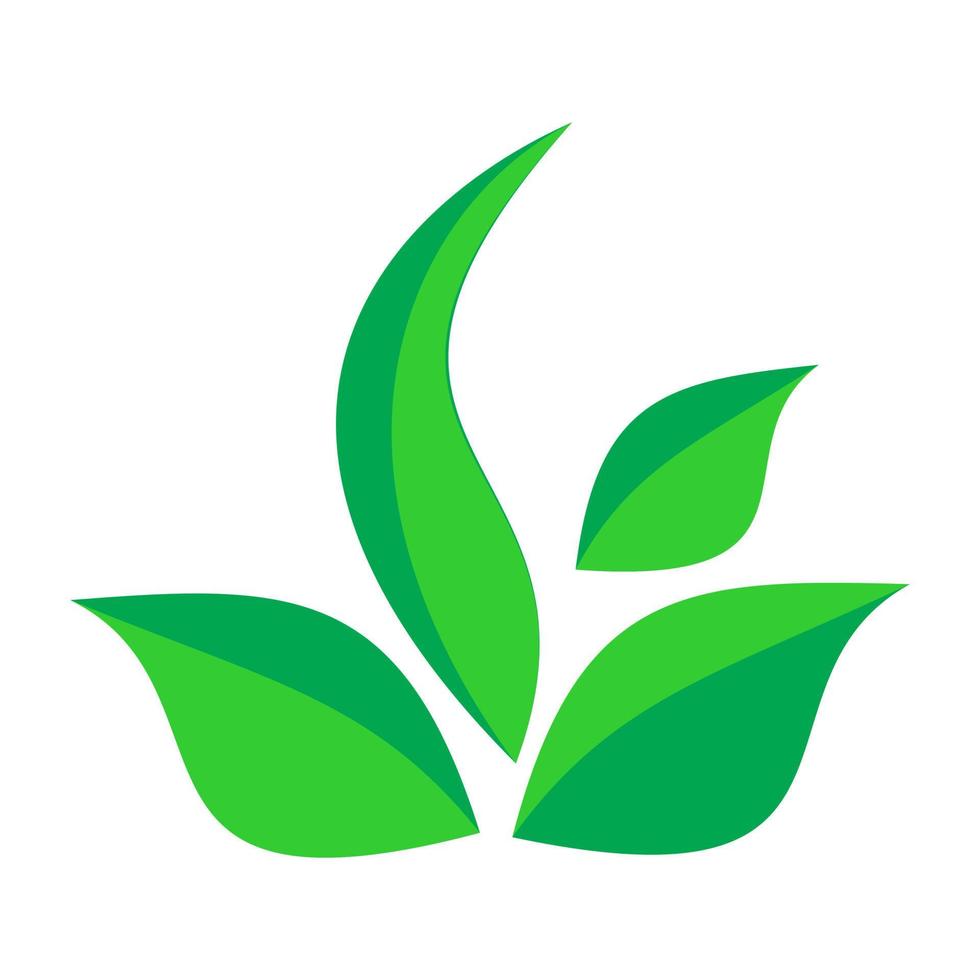 modelo de logotipo de folha de natureza verde. vetor