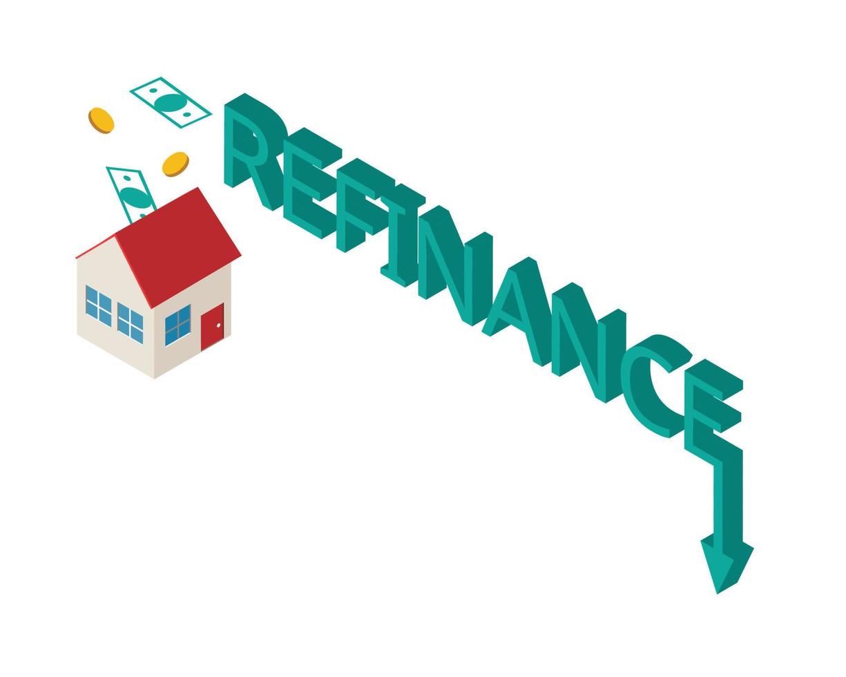 refinanciamento de empréstimo refere-se ao processo de obtenção de um novo empréstimo para saldar um ou mais empréstimos pendentes vetor