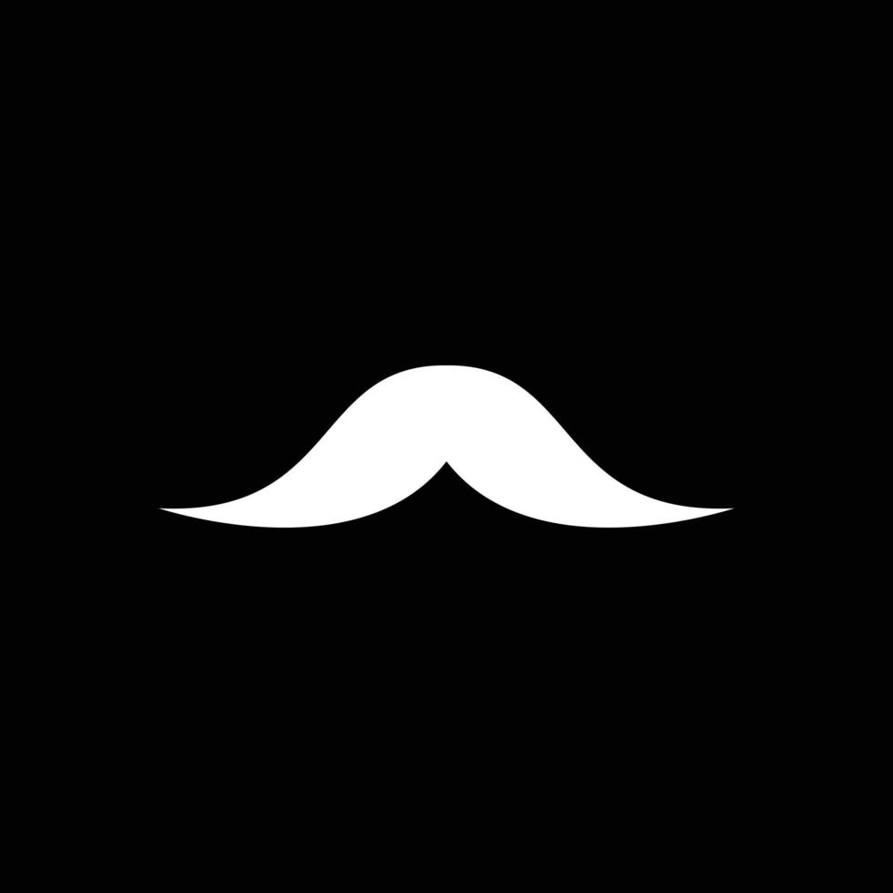 eps10 ícone de arte sólida de bigode de vetor branco ou logotipo isolado em fundo preto. símbolo monocromático de bigode hipster em um estilo moderno simples e moderno para o design do seu site e aplicativo móvel