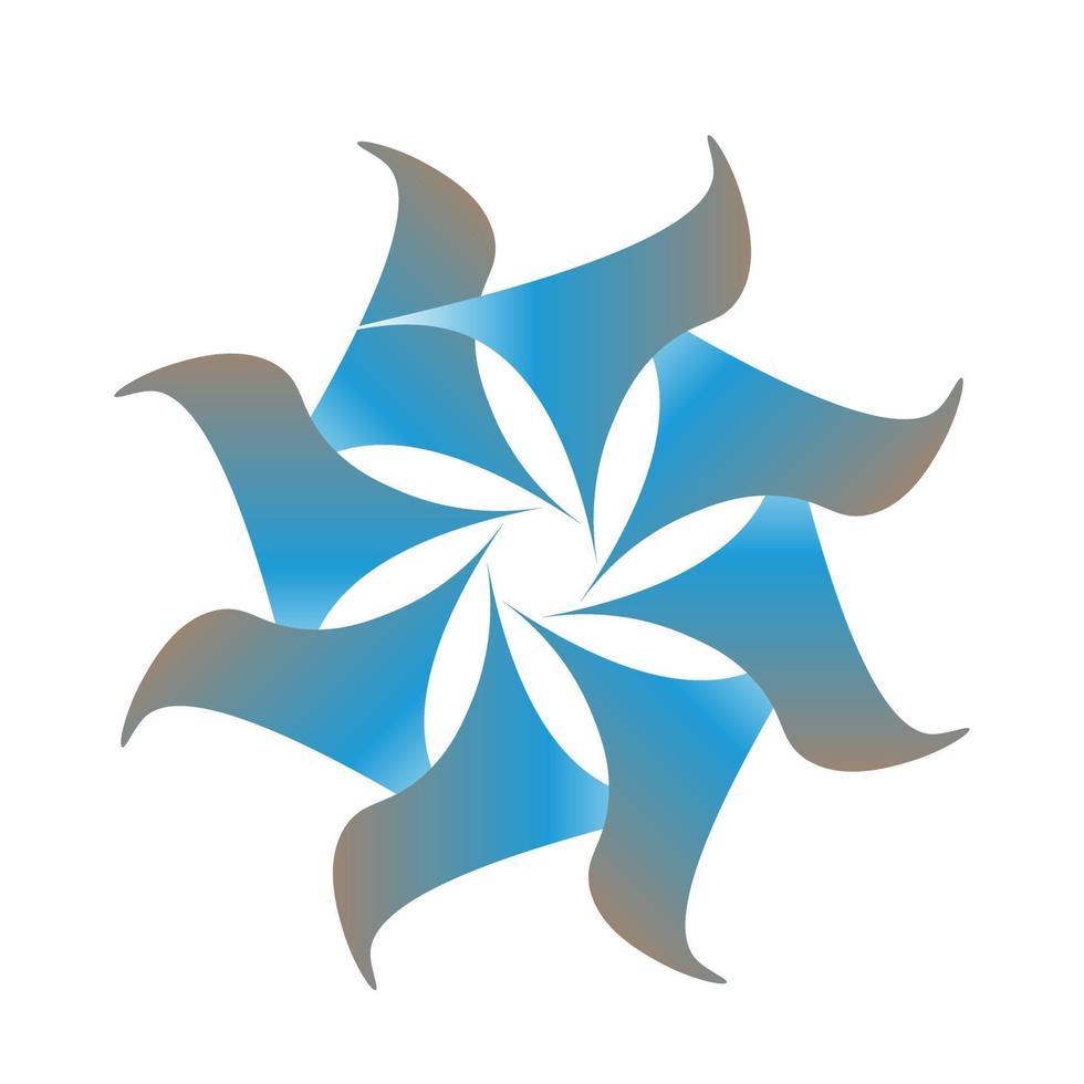 forma floral abstrata em transição de cor circular azul vetor