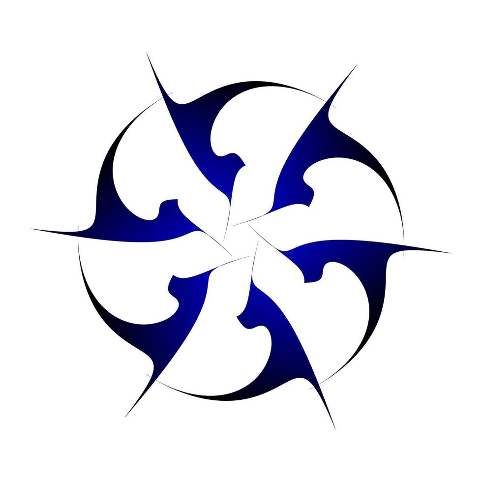 design criativo circular simétrico em azul escuro vetor