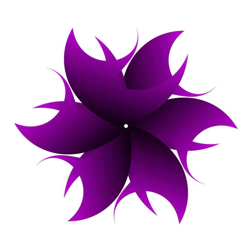 desenho de flor estrela circular simétrica em roxo escuro vetor