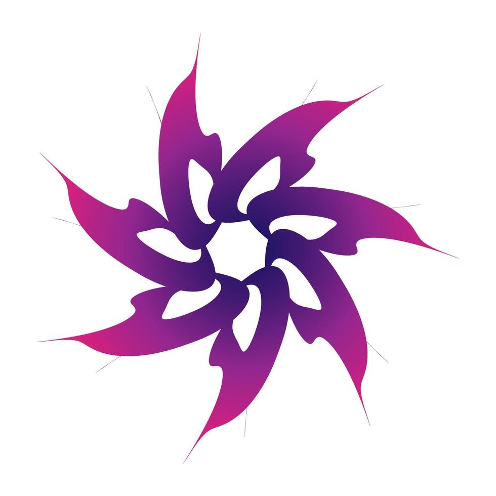 forma de estrela de flor roxa em estilo espirógrafo vetor