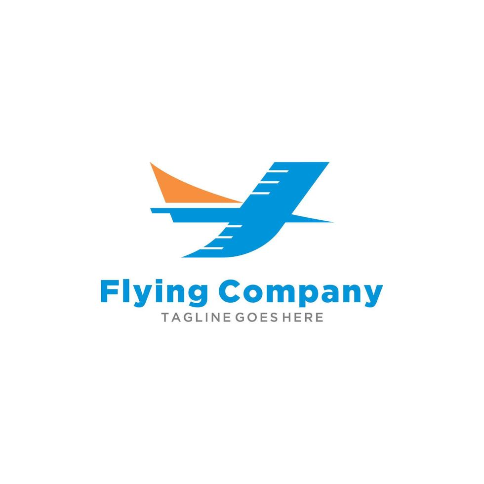 logotipo da empresa voadora. modelo de vetor de design de logotipo de avião.