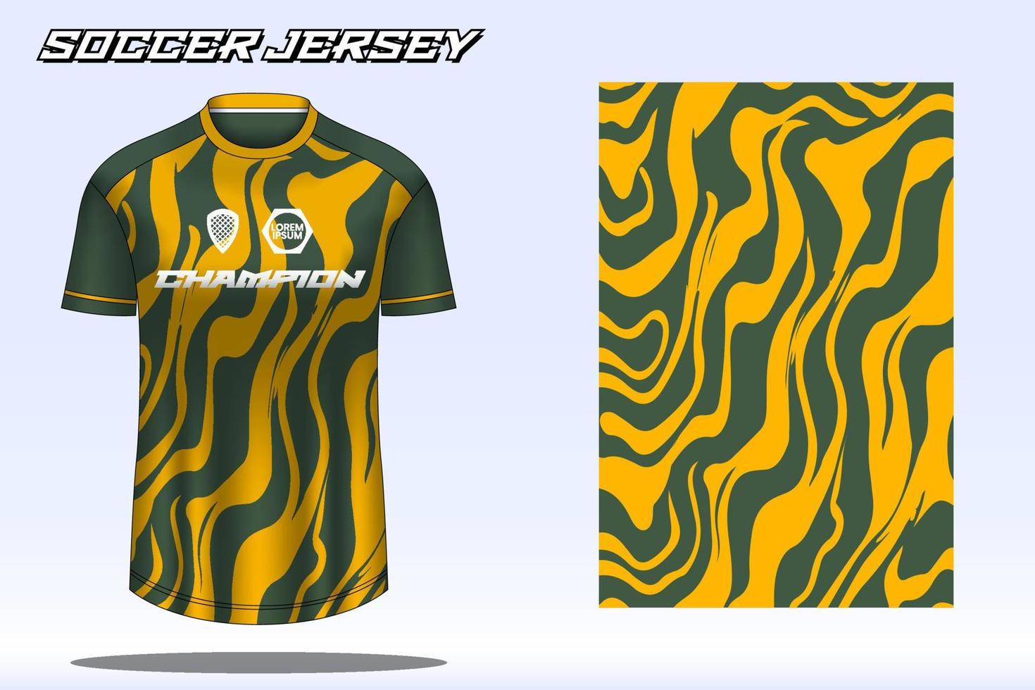 maquete de design de camiseta esportiva de camisa de futebol para clube de futebol vetor