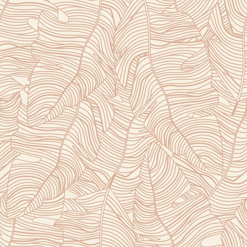 padrão linear sem costura tropical com folhas de palmeira. design abstrato moderno para papel, capa, tecido, impressão vetor