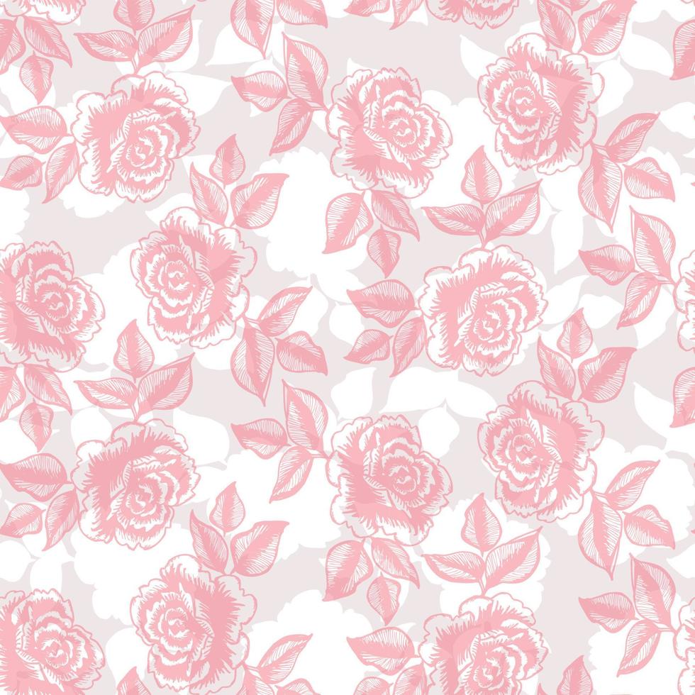 padrão perfeito de rosas para têxteis, fundo de cor pastel vetor