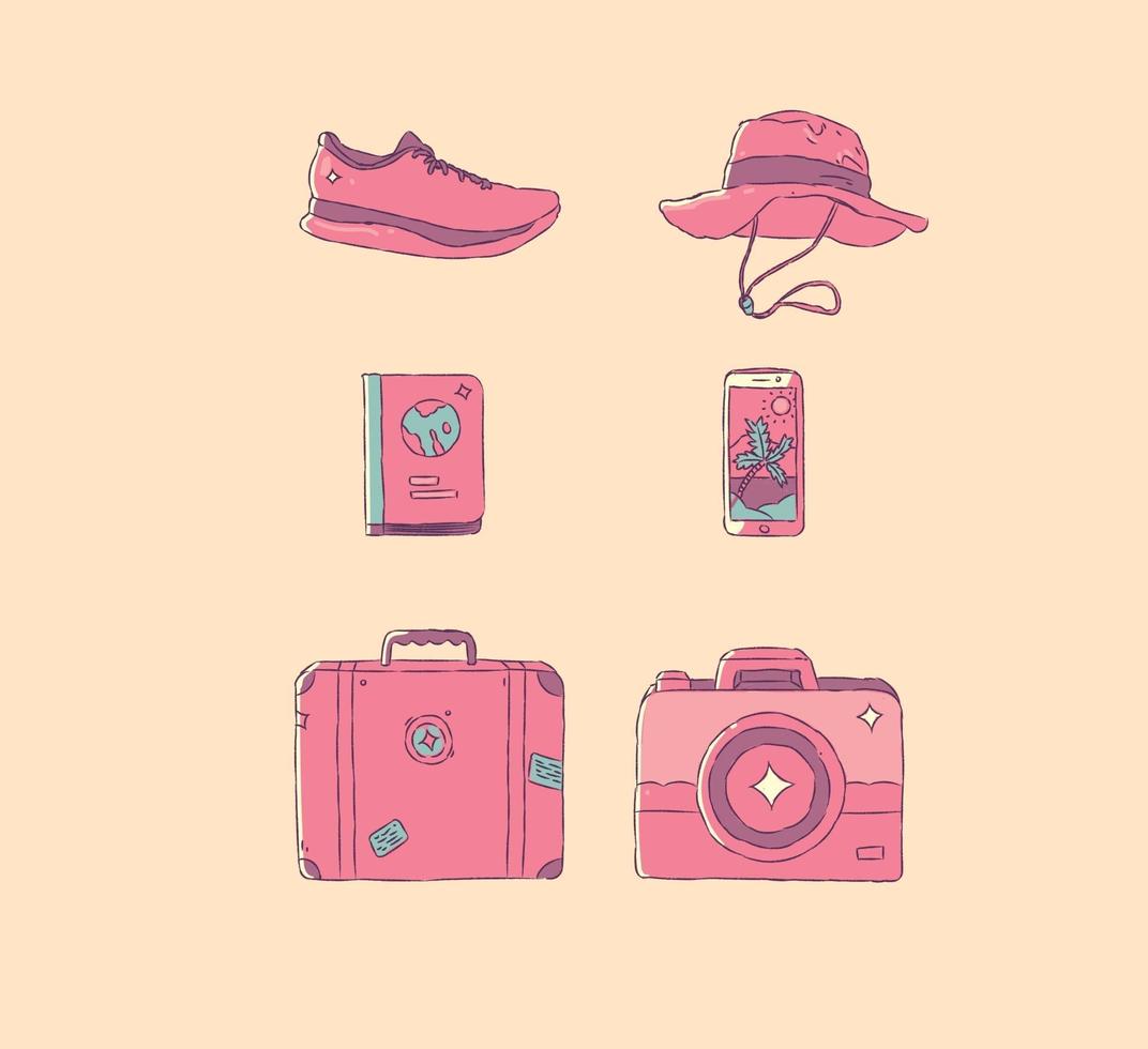 hora de viajar ilustração em vetor estilo desenhado à mão