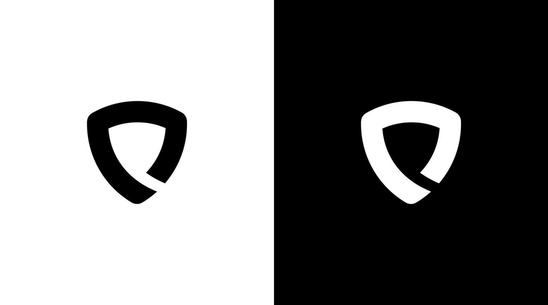 logotipo de segurança monograma letra p inicial ícone preto e branco ilustração modelos de designs de estilo vetor