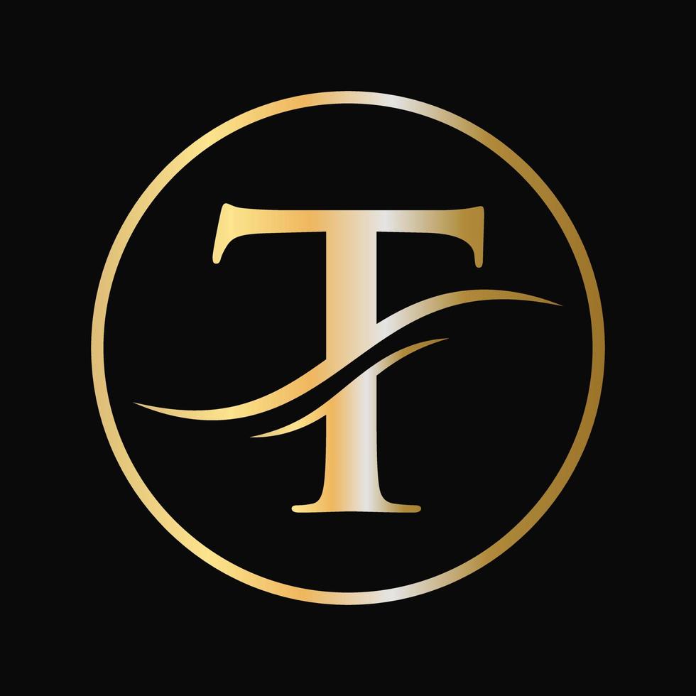 design de logotipo da letra t para identidade de negócios e empresas com conceito de luxo vetor