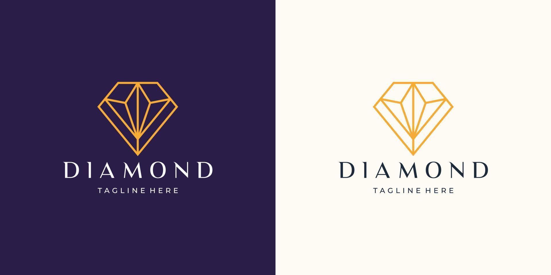 geometria diamante logotipo linha arte design ilustração vetor