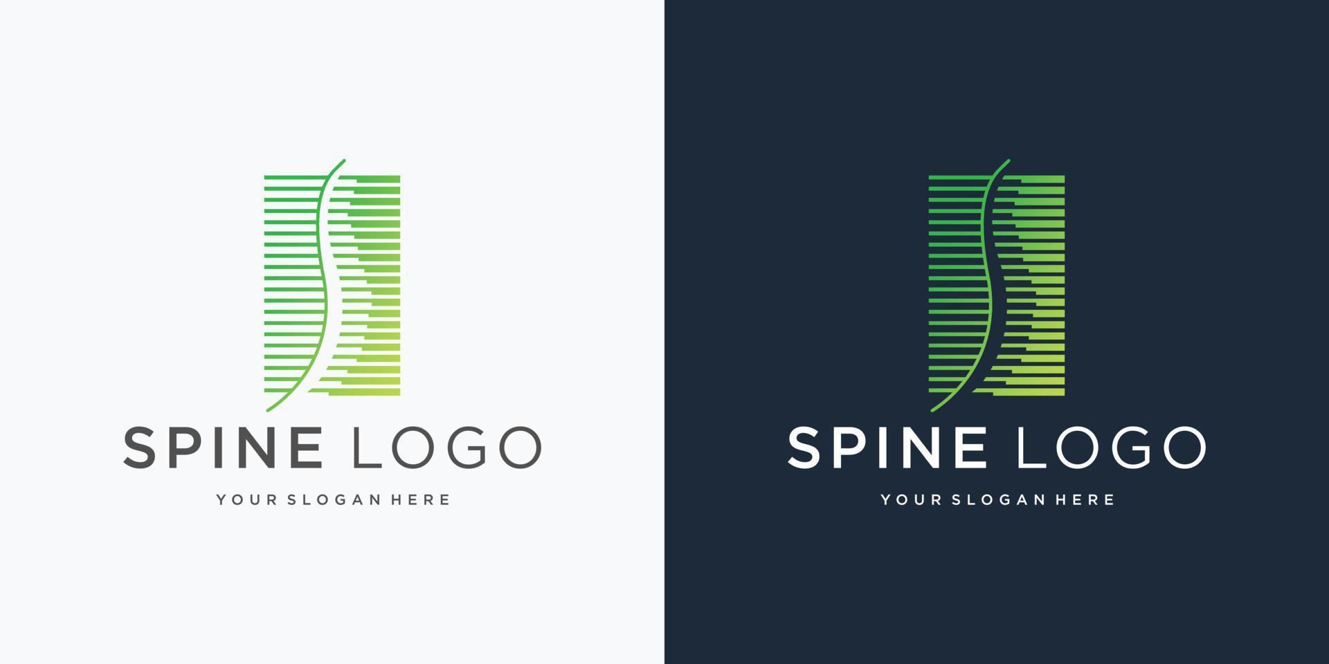 logotipo de coluna vertical cego com design de conceito de estilo de linha. criativo da inspiração do logotipo de quiropraxia. vetor