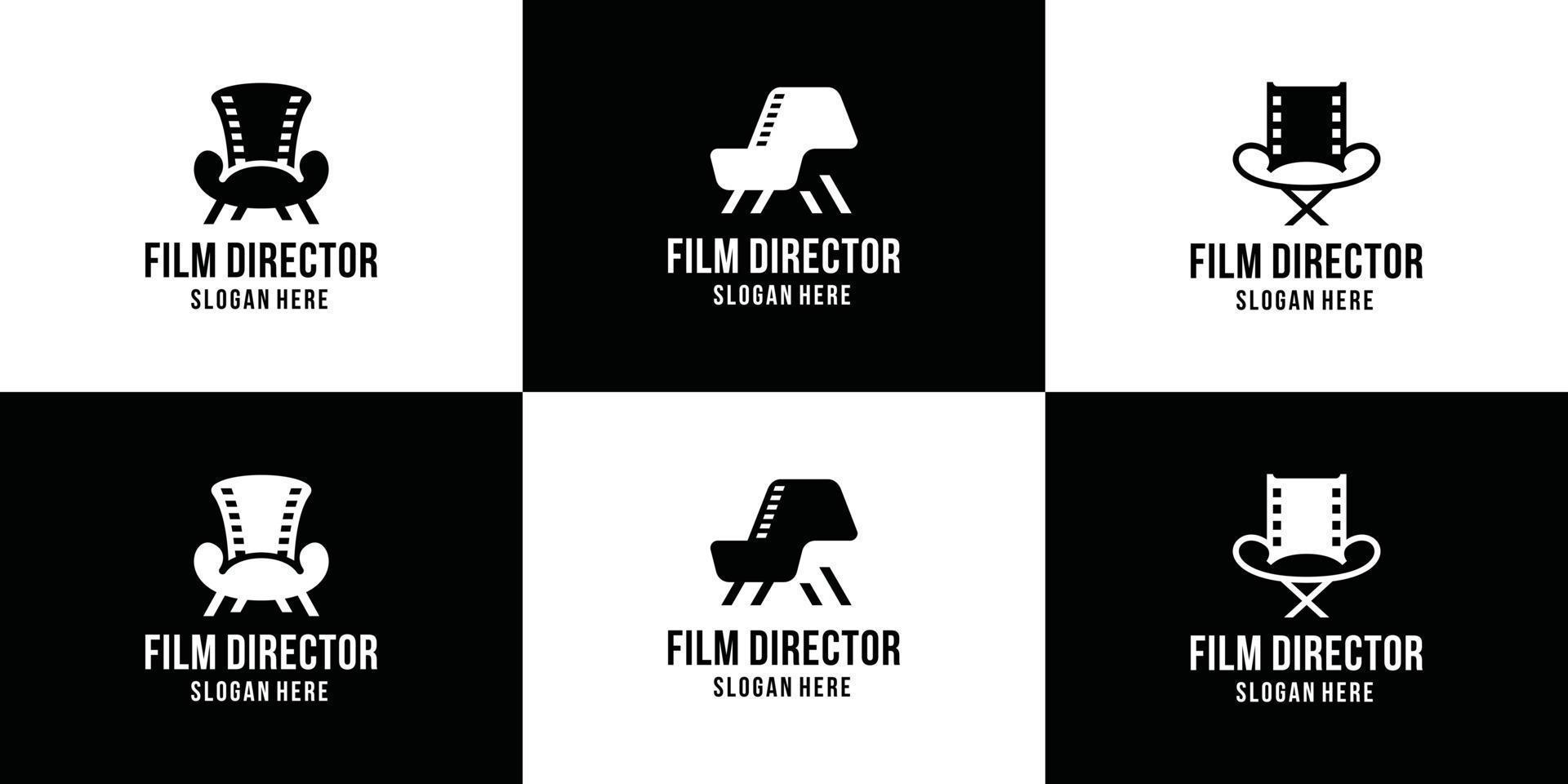 conjunto de design de logotipo criativo para filme, cinema, diretor, empresa. inspiração de diretor de cinema de símbolo. vetor