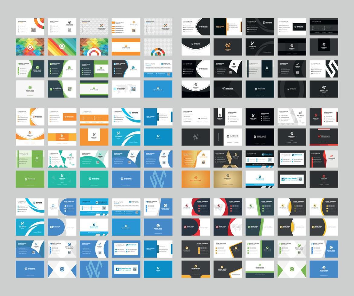 design de modelo de cartão de visita limpo criativo. design de cartão de nome. conjunto de modelos modernos de impressão de cartão de visita vetor
