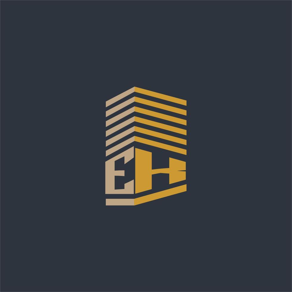 ideias de logotipo imobiliário com monograma inicial ek vetor