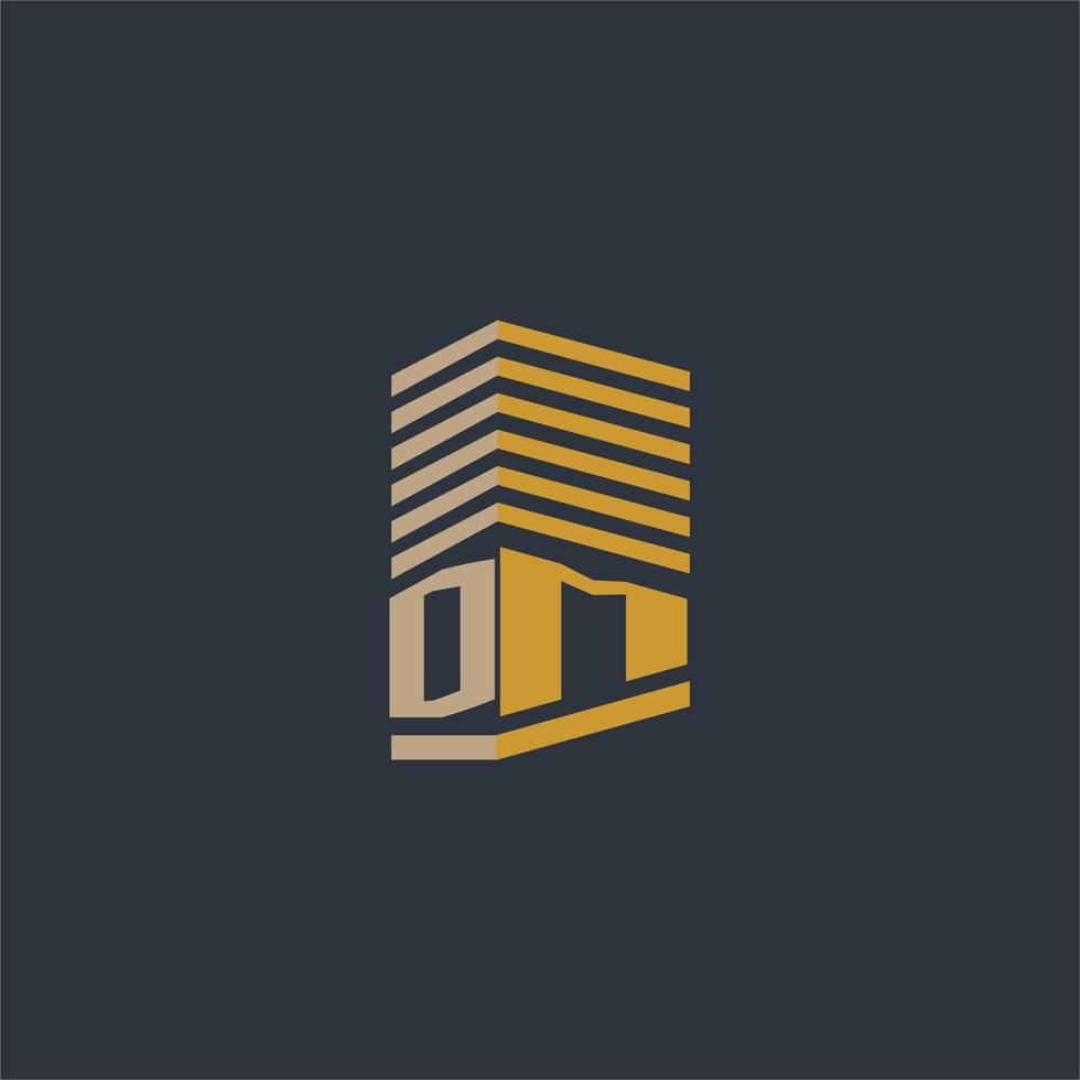 idéias de logotipo imobiliário com monograma inicial dm vetor