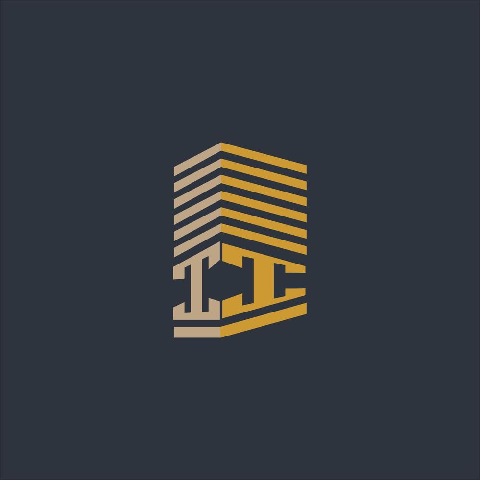 ii ideias de logotipo imobiliário monograma inicial vetor