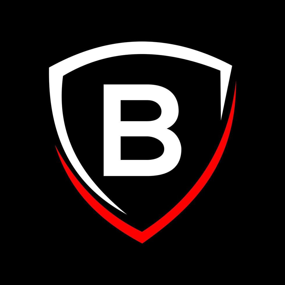 logotipo de escudo no vetor da letra b, ícone de privacidade seguro e modelo de sinal de logotipo de proteção