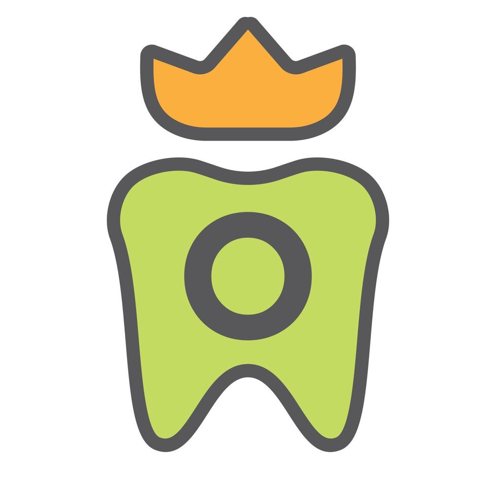 design de logotipo dental na letra o símbolo da coroa. sinal de logotipo de atendimento odontológico, design de logotipo rei dente de clínica com modelo de vetor de luxo